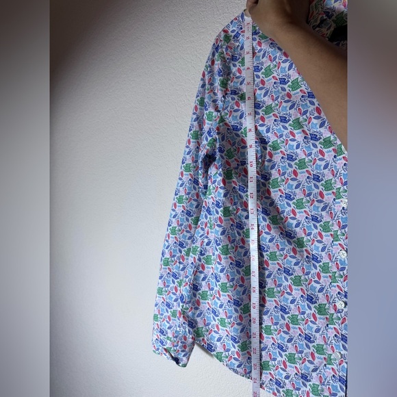 Boden Colorful Leaf Print Classic Cotton Button Down Shirt Size 8R - Picture 6 of 8